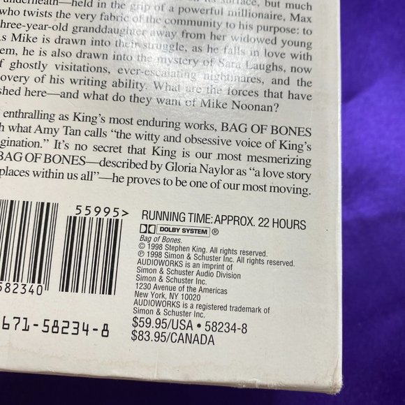 📌 VTG Audio Stephen King Bag of Bones Complete Book on 16 Cassettes Audiobooks - Picture 15 of 15